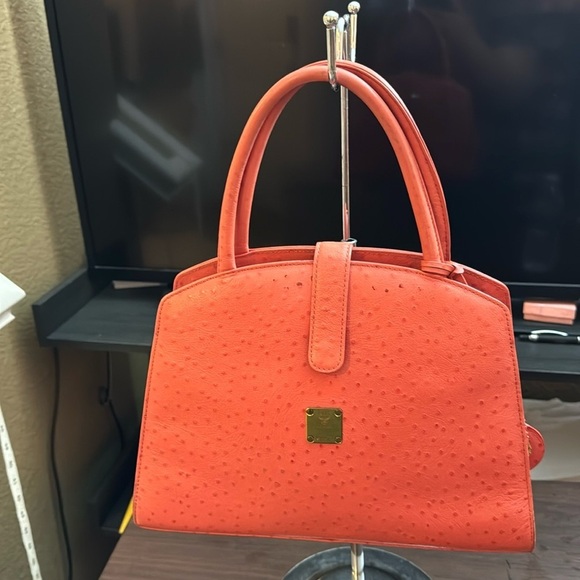 Vintage MCM  Germany Handbag Ostrich Leather - Picture 1 of 10